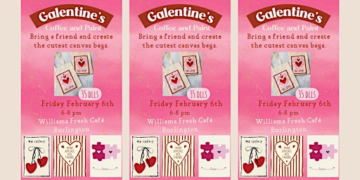 Image principale de Coffee, Friends & Canvas Bag Painting – Galentine’s in Burlington