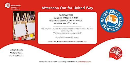 Hauptbild für Afternoon Out for United Way - Paint & Pour at Meyers Creek Brewing Company