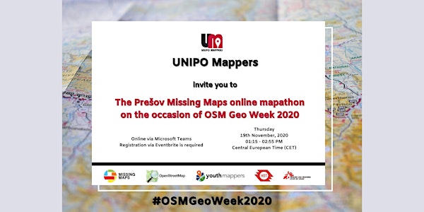 Prešov Missing Maps Online Mapathon for OSM Geo Week 2020