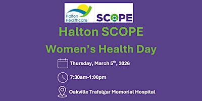 Image principale de Halton SCOPE Women's Health Day