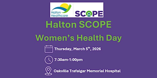 Image principale de Halton SCOPE Women's Health Day