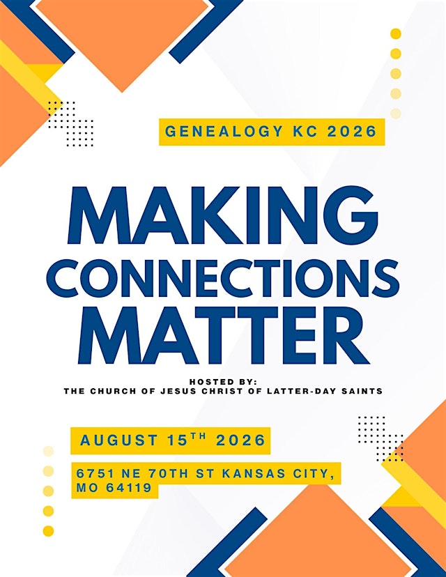 Image principale de Genealogy KC 2026 - Making Connections Matter