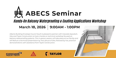 Image principale de ABECS Hands-On Balcony Waterproofing & Coating Applications Workshop