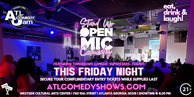 Imagen principal de Open Mic Comedy this Friday @ Westside Cultural Arts Center