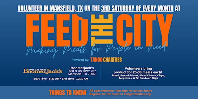 Primaire afbeelding van Feed The City Mansfield: Making Meals for People In Need