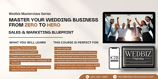 Imagem principal de Wedbiz Masterclass: A twelve month Sales & Marketing Plan for Wedding Pros