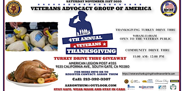 4th Annual Veterans Thanksgiving Appreciation Giveaway Drive-Thru