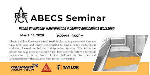 Image principale de ABECS Hands-On Balcony Waterproofing & Coating Applications Workshop