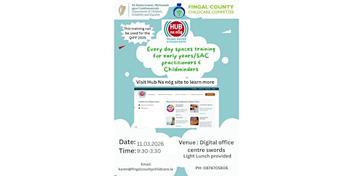 Image principale de Everyday Spaces Training for Early years/SAC Educators & Childminders