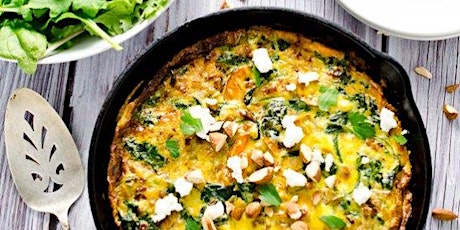 Hauptbild für Make Brunch! Healthy Cinnamon Buns & Skillet Frittatas w/optional yoga b4!