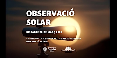 Observació Solar Planetari - Torn 11:15 (VAL) primary image