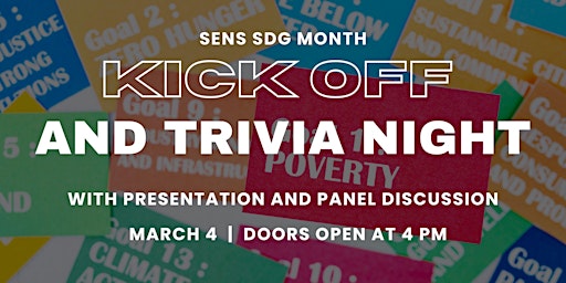 Image principale de SENS SDG Month Kick off and Trivia Night