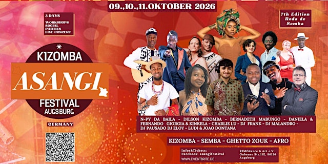 Image principale de ASANGI-KIZOMBA-SEMBA-FESTIVAL 2026 - AUGSBURG - GERMANY-7th Edition