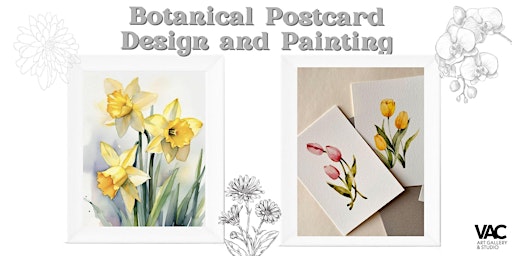 Image principale de Botanical Postcard Design & Painting with Watercolour Illustration