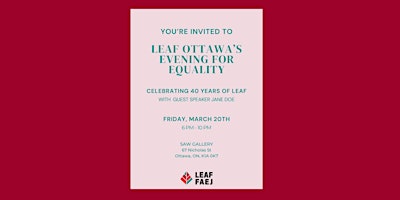 Image principale de LEAF Ottawa Equality Day 2026