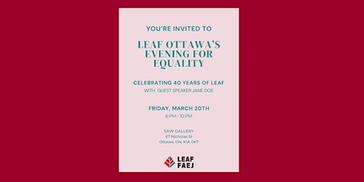 Image principale de LEAF Ottawa Equality Day 2026