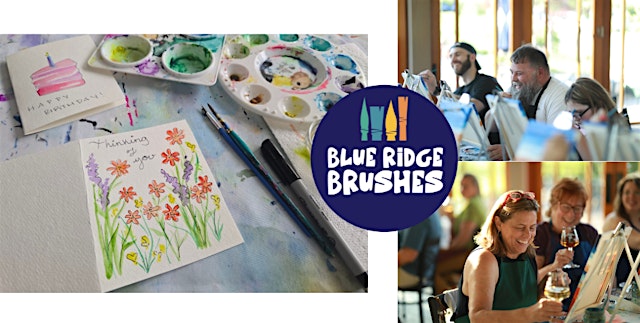 Image principale de Watercolor Card Making Workshop at the Blue Ridge Brushes Studio