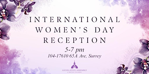 Image principale de International Women's Day Reception with MLA Elenore Sturko