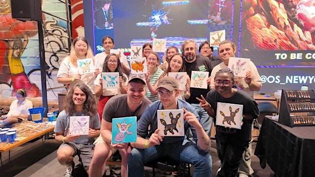 Image principale de Eeveelution Paint & Sip + Video Games - Pokémon (3 PM, 5 PM & 7 PM Slots)