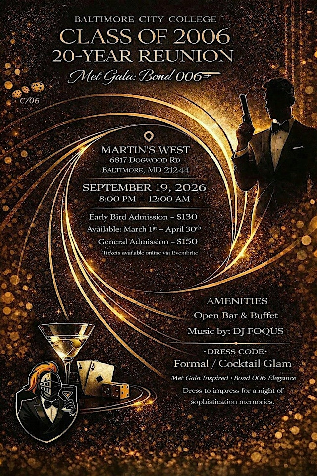 Imagen principal de Baltimore City College C/o 2006 20-Year Class Reunion