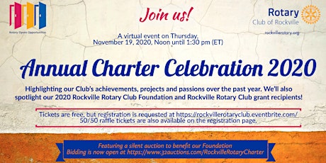 Rockville Rotary Charter Celebration 2020 primary image