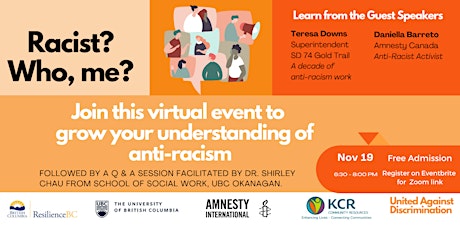 " Racist? Who, Me?" Anti-Racism Event primary image
