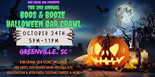 Imagen principal de Greenville Boos & Booze Halloween Bar Crawl