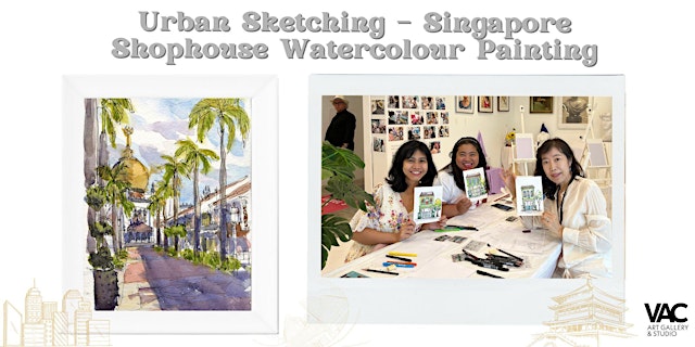 Image principale de Urban Sketching - Singapore Shophouse w. Watercolour Painting 城市速写