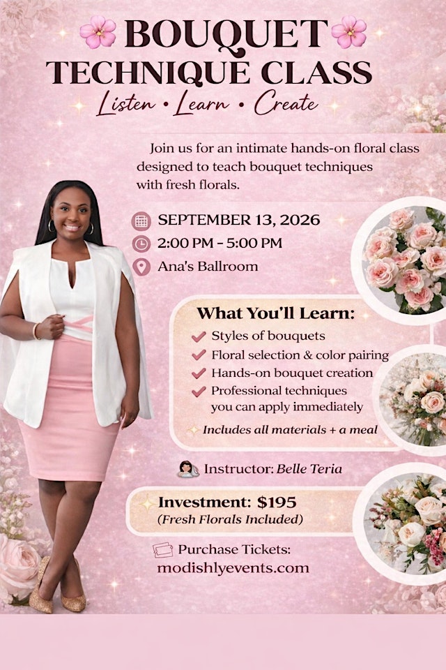 Imagem principal do evento Bouquet Technique, Listen & Learn Class