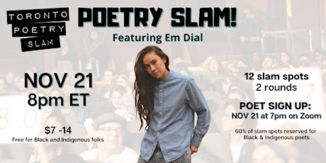 Toronto Poetry Slam Online (16th anniversary) ft. Em Dial! primary image