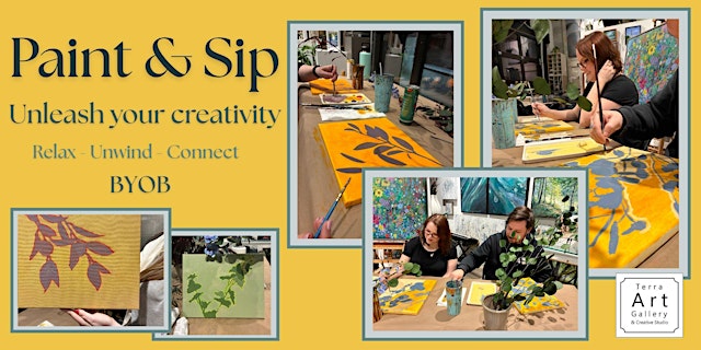 Image principale de Paint & Sip: Botanical Shadow Painting