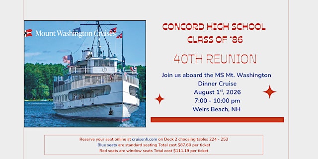 Image principale de Concord High Class of '86 40th Reunion!