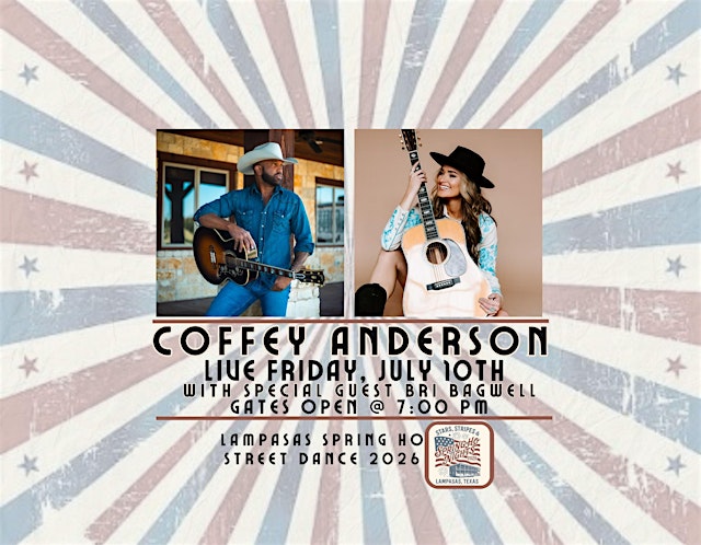 Imagen principal de Friday Night Street Dance: Coffey Anderson w/ Special Guest Bri Bagwell