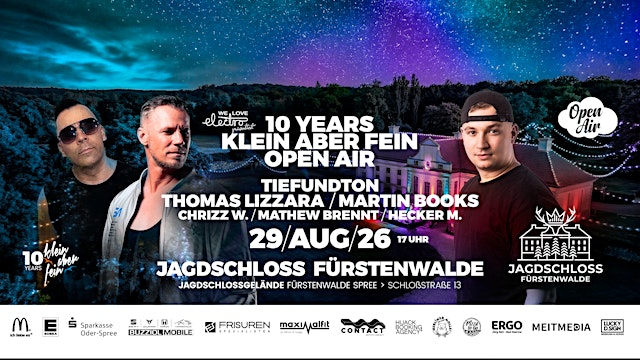 Image principale de ★★★ 10 Jahre Klein aber Fein Open Air 2026/ w: TiefundTon, Thomas Lizzara,