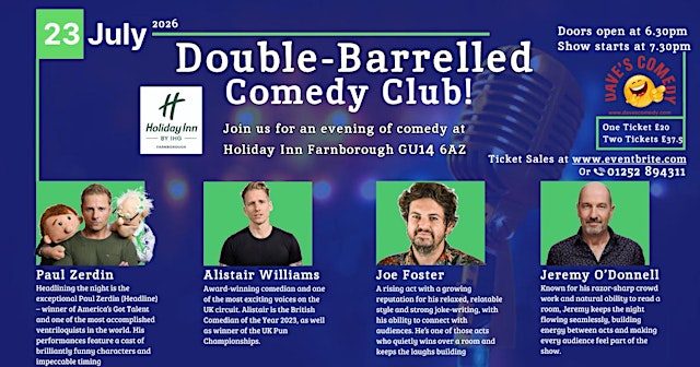 Hauptbild für Double Barrelled Comedy Club @ Holiday Inn Farnborough