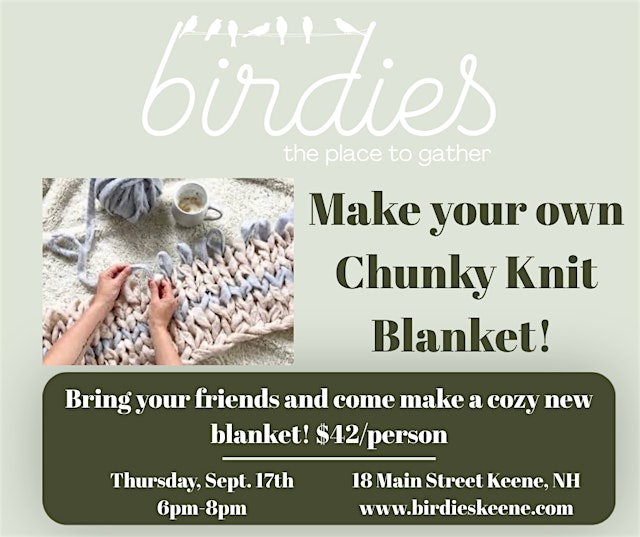 Imagem principal do evento Make Your Own Chunky Knit Blanket!