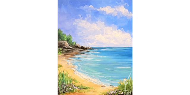 Image principale de Calm Coastal Escape - Paint and Sip in Houston | Classpop!™