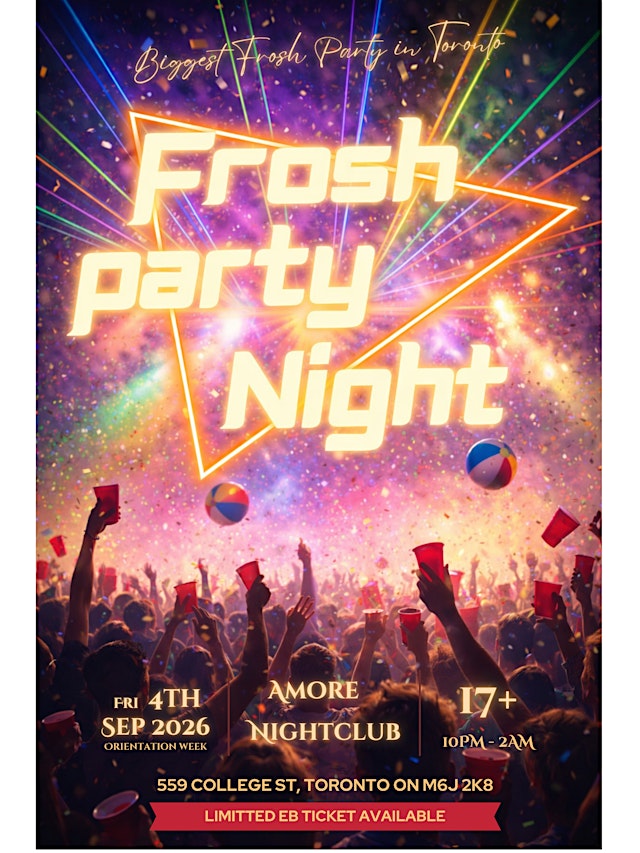 Image principale de Frosh Party Night | Sep 4th Fri | 17+