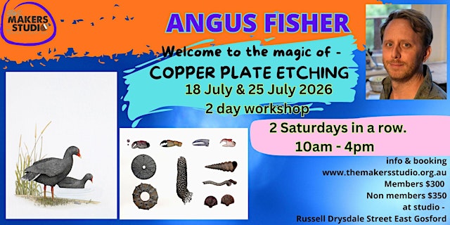 Image principale de Explore the magic of Copper Plate Etching with Angus Fisher