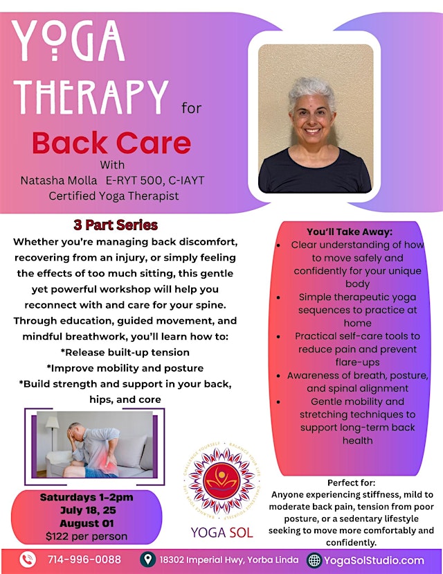 Image principale de Back Relief Through Yoga Therapy