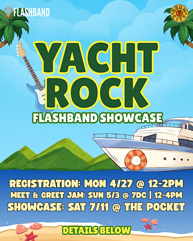 Image principale de Yacht Rock Flashband Showcase! Meet & Greet Jam Lottery