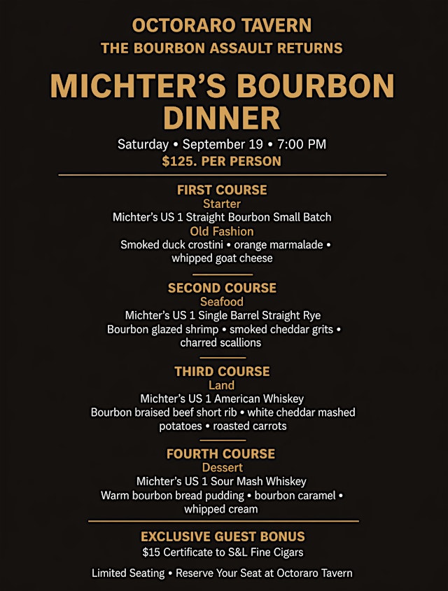 Image principale de Michter’s Bourbon Dinner – The Bourbon Assault Returns