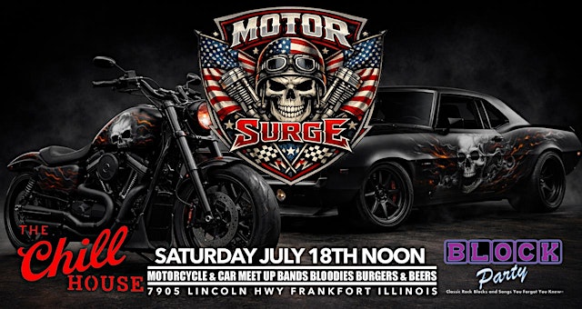 Image principale de Motor Surge Car & Bike Meet Up Block Party at The Chill House