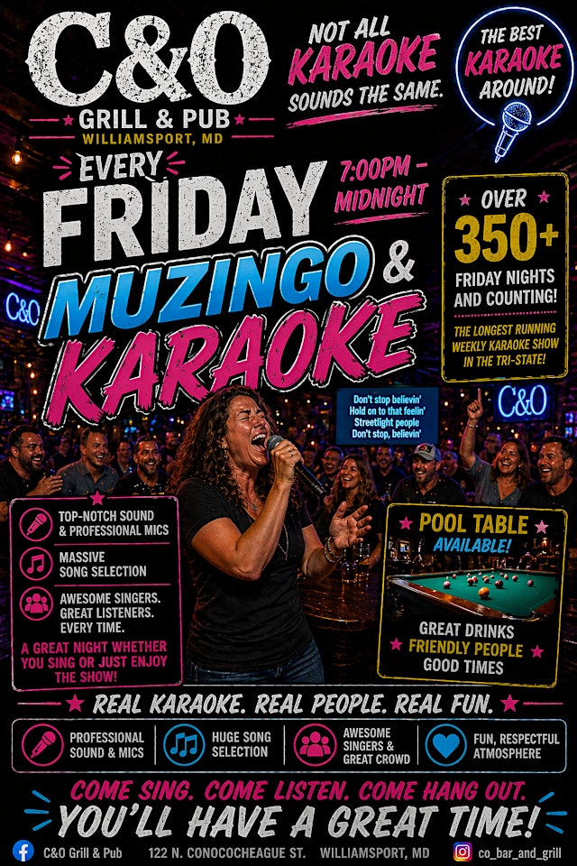 Image principale de Karaoke Night at C&O Grill & Pub (Williamsport, MD)