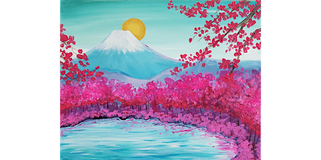 Imagen principal de Mount Fuji Blossoms - Paint and Sip in Tyler | Classpop!™