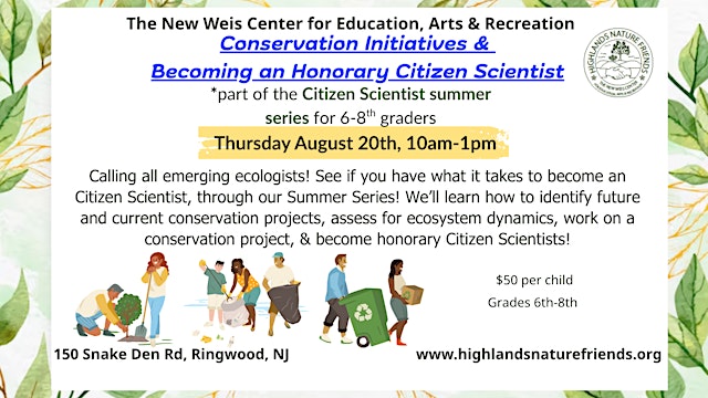 Image principale de Conservation Initiatives & Becoming an Honorary Citizen Scientist(6th-8thG)