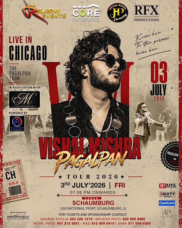 Image principale de The Pagalpan Tour - Vishal Mishra Chicago