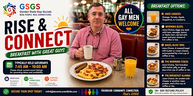 Rise & Connect: Meet New Friends at Garden State Gay Socials Breakfast primary image