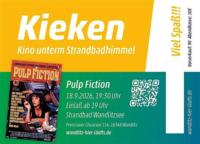 Image principale de Kino Kieken unterm Strandbadhimmel - Pulp Fiction