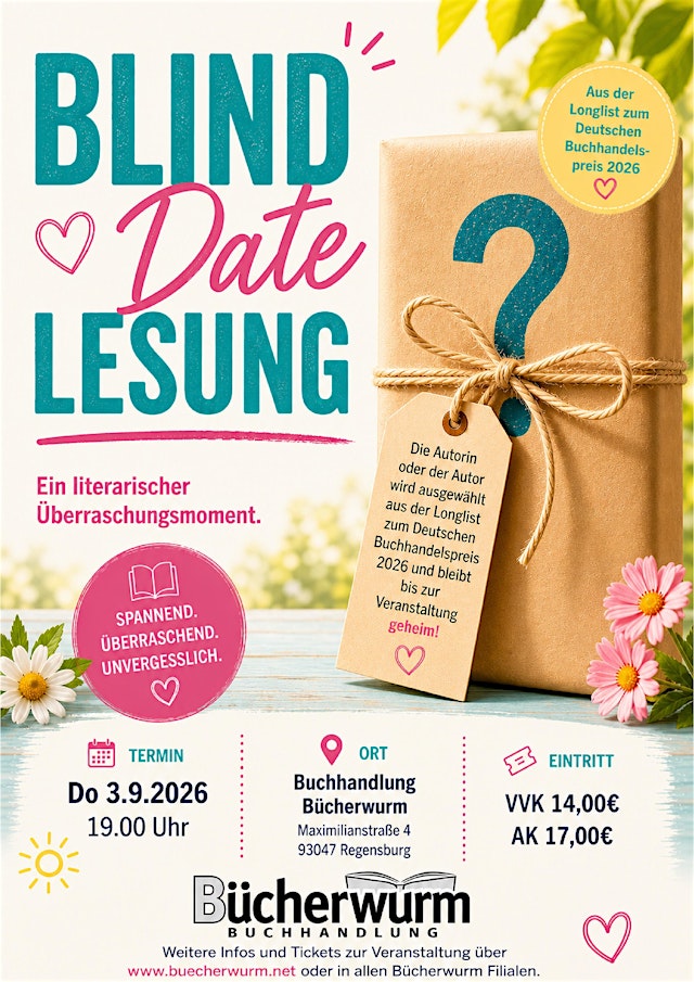 Imagen principal de Blind date Lesung mit Autor / Autorin von der Longlist zum Dt. Buchpreis
